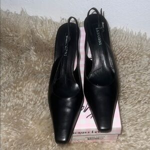 RANGONI ITALIAN SQUARE TOE BLACK PUMPS